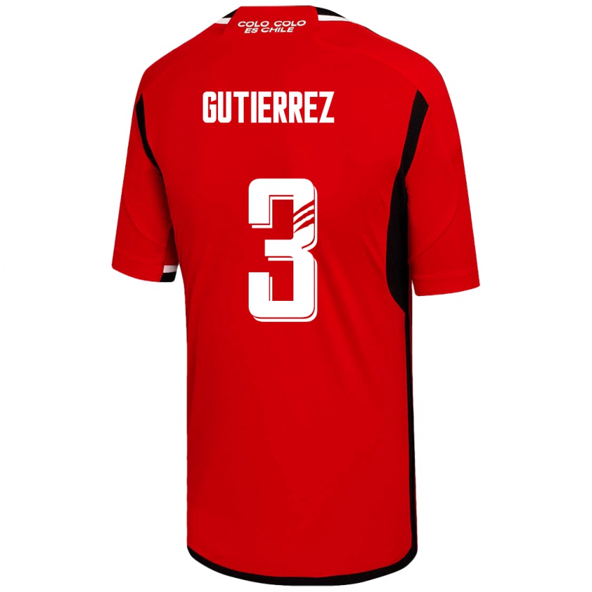 Kinder Daniel Gutiérrez #3 Rot Auswärtstrikot Trikot 2023/24 T-Shirt Schweiz