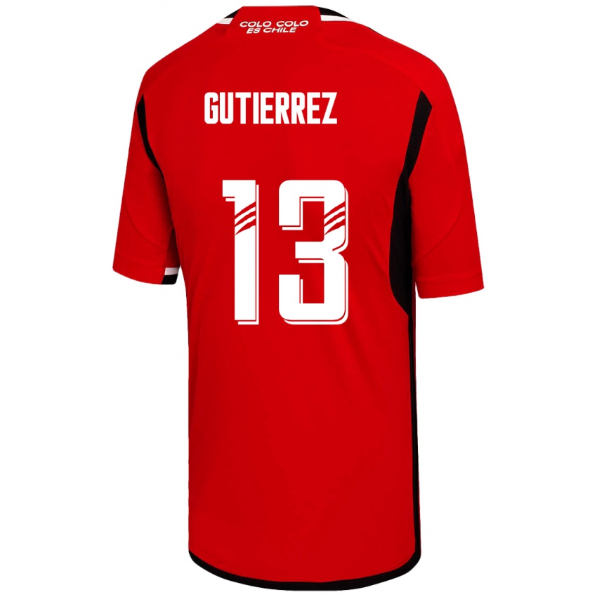 Enfant Maillot Bruno Gutiérrez #13 Rouge Tenues Extérieur 2023/24 T-Shirt Suisse