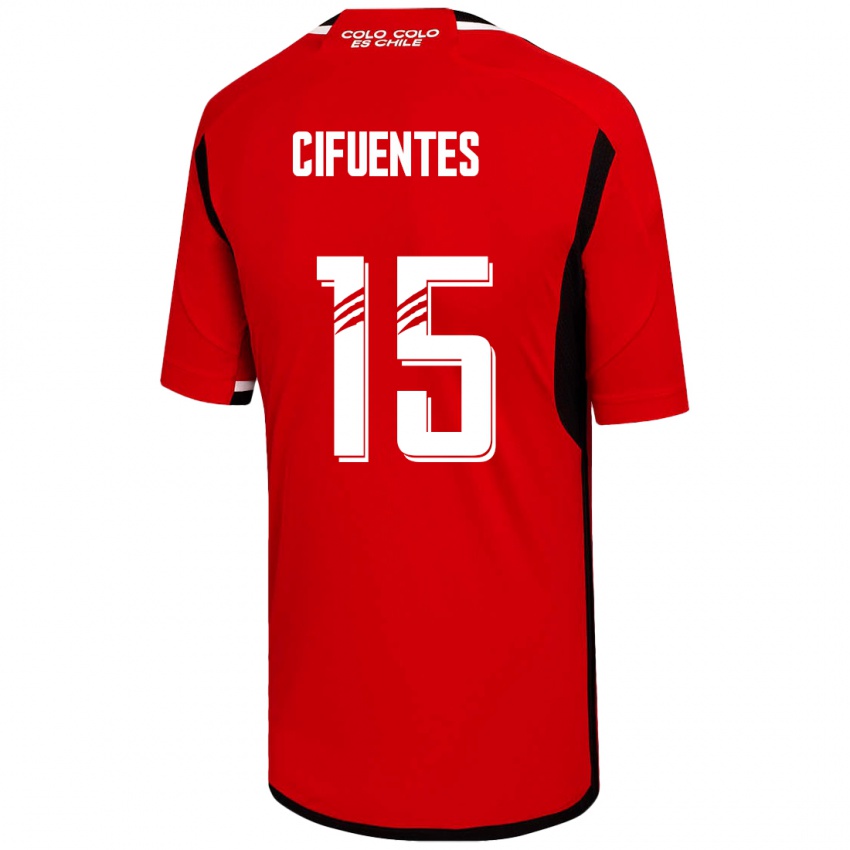 Enfant Maillot Anaís Cifuentes #15 Rouge Tenues Extérieur 2023/24 T-Shirt Suisse