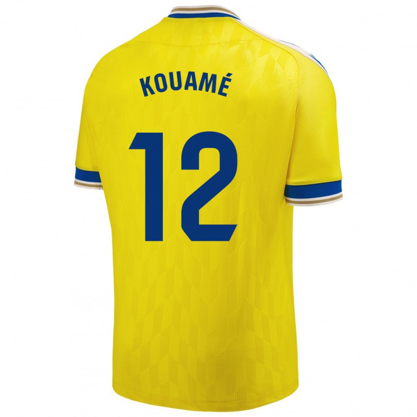 Homme Maillot Rominigue Kouamé #12 Jaune Tenues Domicile 2023/24 T-Shirt Suisse