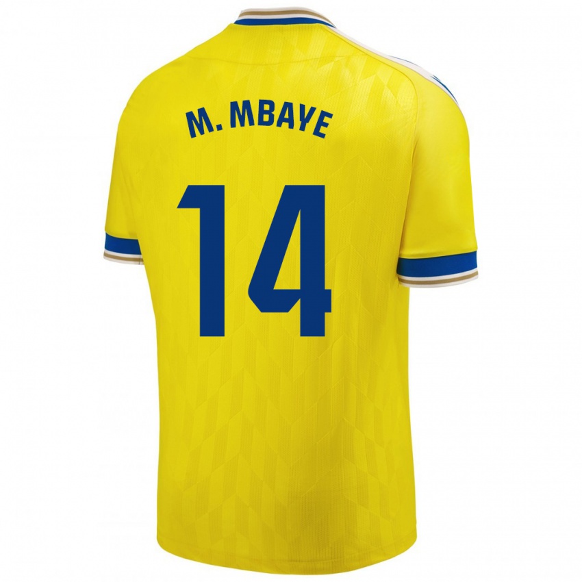 Homme Maillot Momo Mbaye #14 Jaune Tenues Domicile 2023/24 T-Shirt Suisse