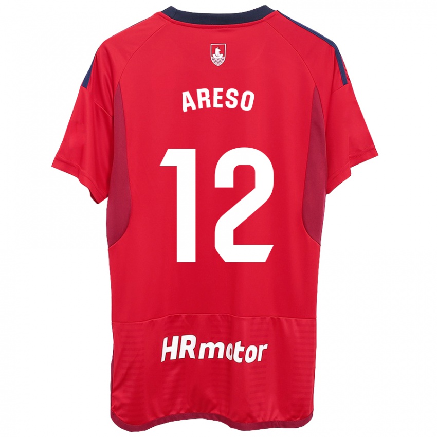 Homme Maillot Jesus Areso #12 Rouge Tenues Domicile 2023/24 T-Shirt Suisse