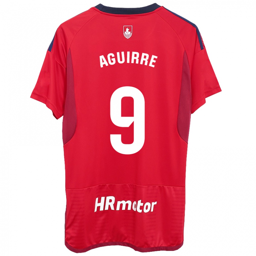 Homme Maillot Jorge Aguirre #9 Rouge Tenues Domicile 2023/24 T-Shirt Suisse