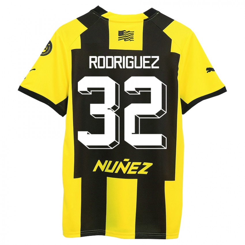 Homme Maillot Randall Rodríguez #32 Jaune Noir Tenues Domicile 2023/24 T-Shirt Suisse