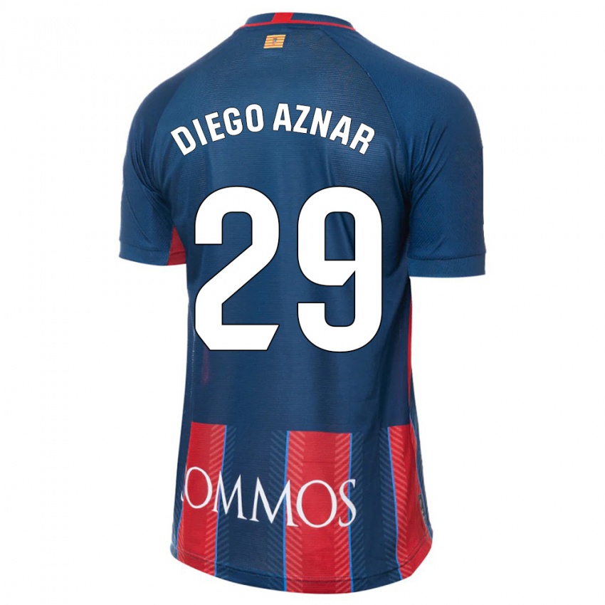 Homme Maillot Diego Aznar #29 Marin Tenues Domicile 2023/24 T-Shirt Suisse