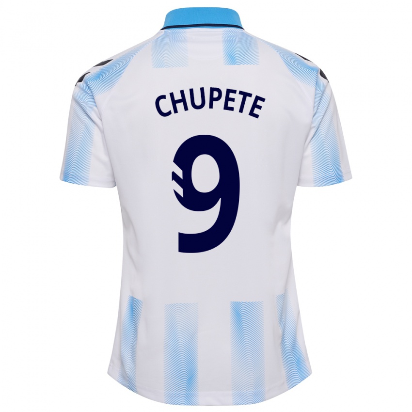Homme Maillot Chupete #9 Blanc Bleu Tenues Domicile 2023/24 T-Shirt Suisse