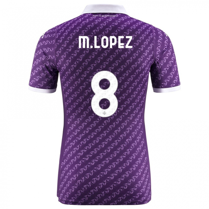 Homme Maillot Maxime Lopez #8 Violet Tenues Domicile 2023/24 T-Shirt Suisse