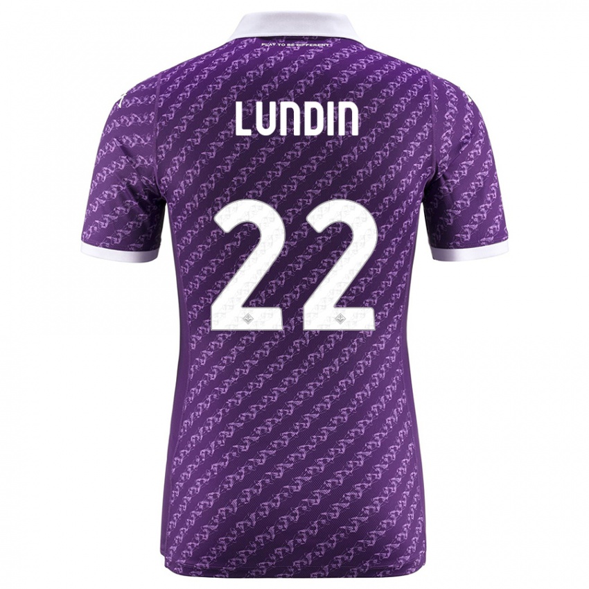 Herren Karin Lundin #22 Violett Heimtrikot Trikot 2023/24 T-Shirt Schweiz