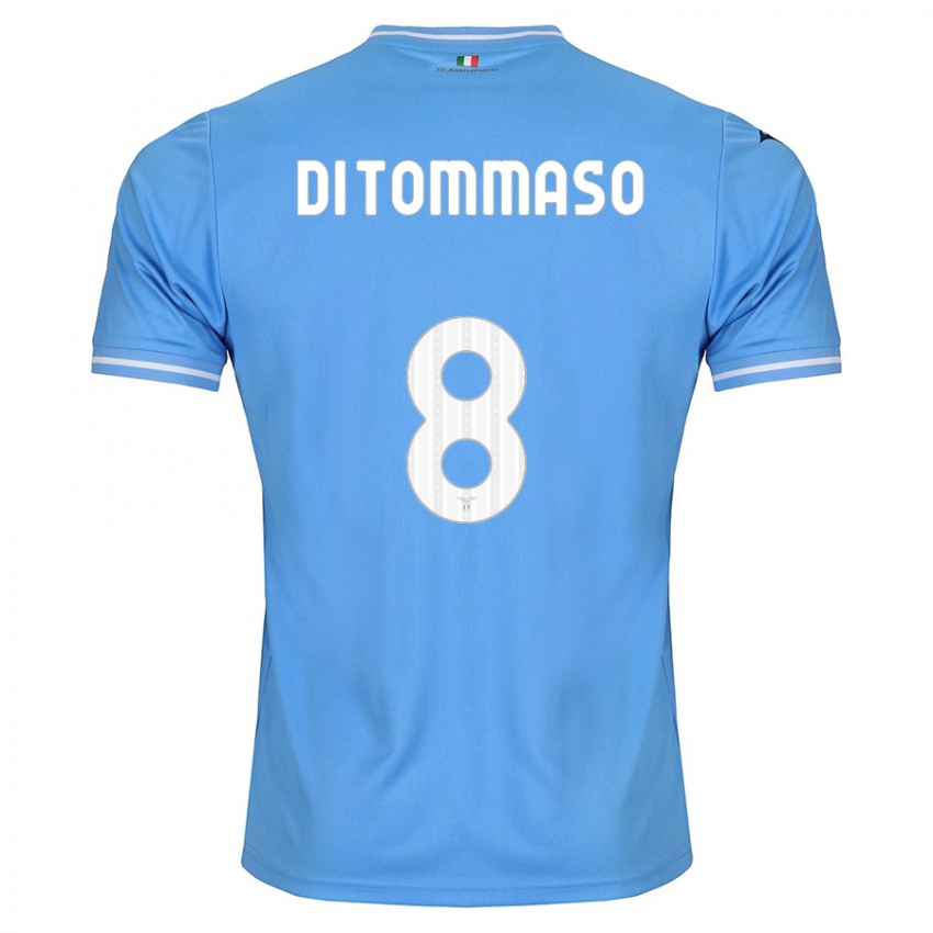 Homme Maillot Leonardo Di Tommaso #8 Bleu Tenues Domicile 2023/24 T-Shirt Suisse