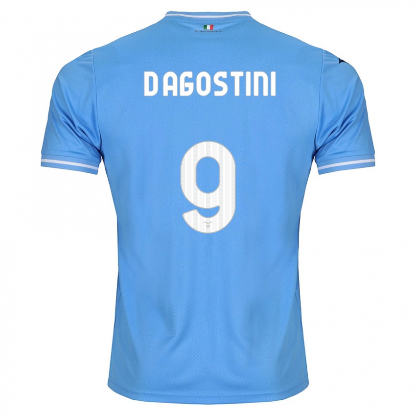 Homme Maillot Lorenzo D'agostini #9 Bleu Tenues Domicile 2023/24 T-Shirt Suisse