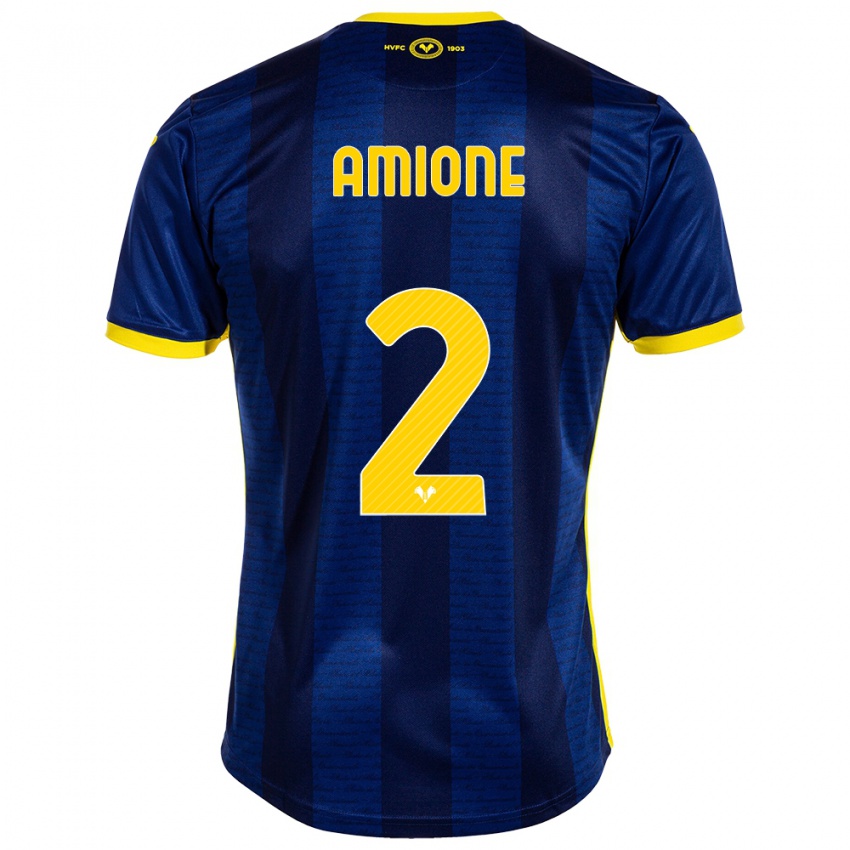 Homme Maillot Bruno Amione #2 Marin Tenues Domicile 2023/24 T-Shirt Suisse