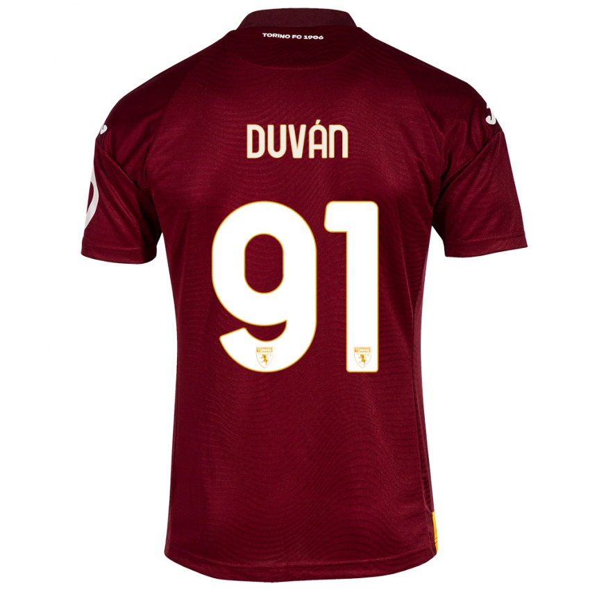 Homme Maillot Duvan Zapata #91 Rouge Foncé Tenues Domicile 2023/24 T-Shirt Suisse