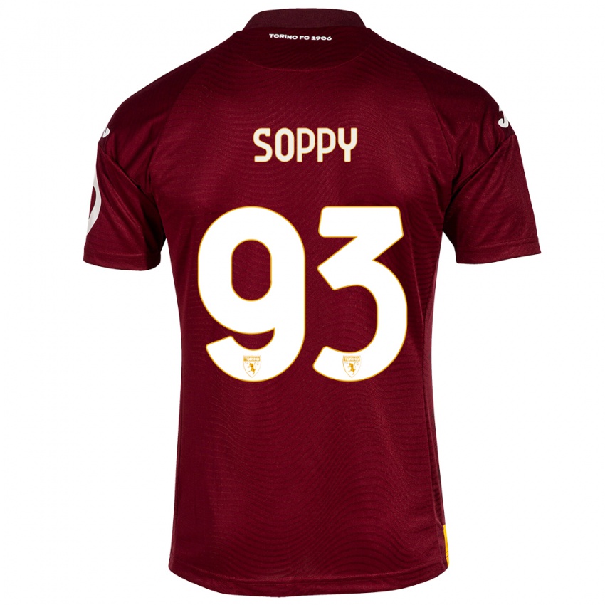 Homme Maillot Brandon Soppy #93 Rouge Foncé Tenues Domicile 2023/24 T-Shirt Suisse
