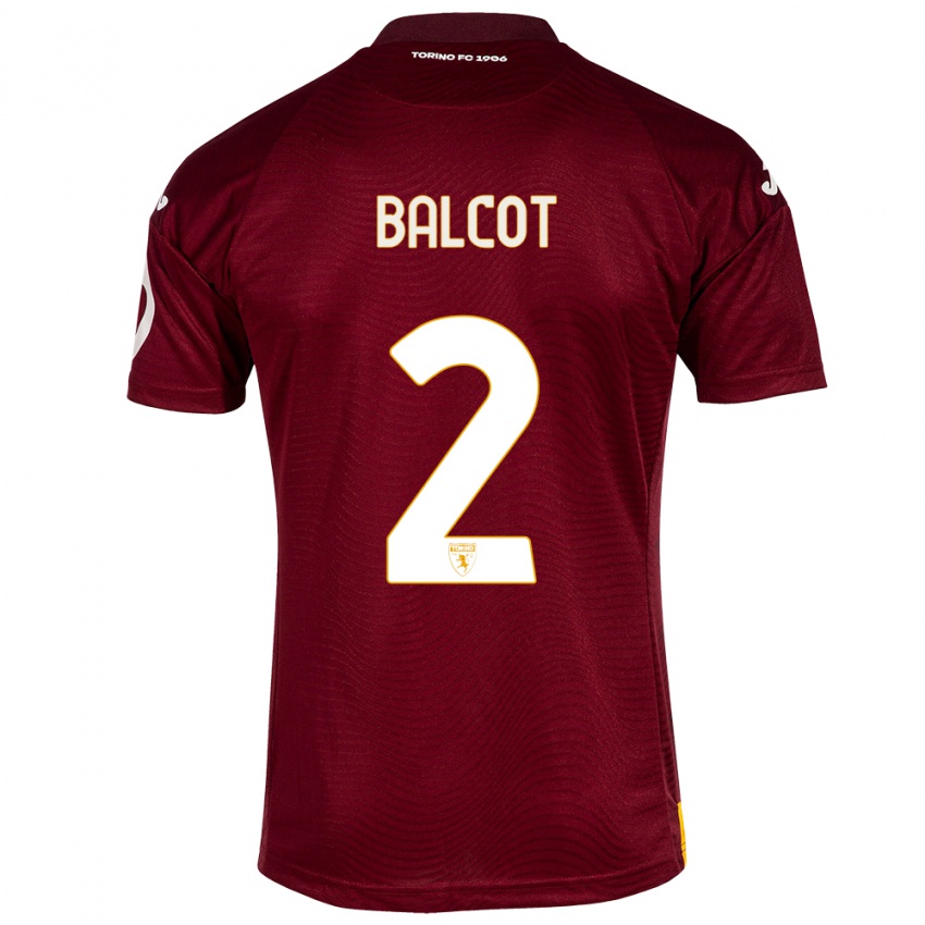Homme Maillot Côme Bianay Balcot #2 Rouge Foncé Tenues Domicile 2023/24 T-Shirt Suisse