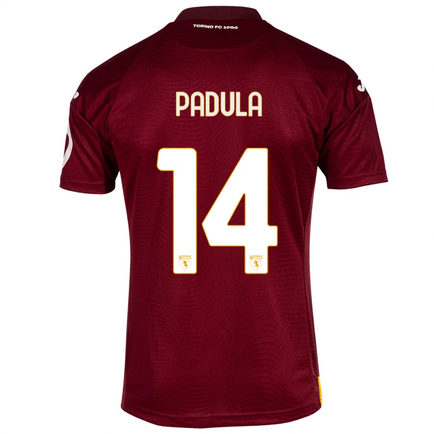 Homme Maillot Cristian Padula #14 Rouge Foncé Tenues Domicile 2023/24 T-Shirt Suisse