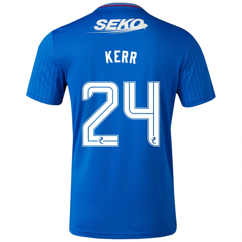 Homme Maillot Samantha Mary Kerr #24 Bleu Tenues Domicile 2023/24 T-Shirt Suisse