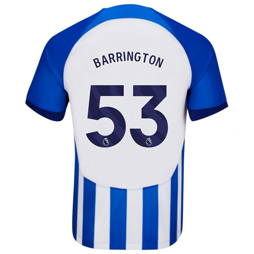 Homme Maillot Luca Barrington #53 Bleu Tenues Domicile 2023/24 T-Shirt Suisse