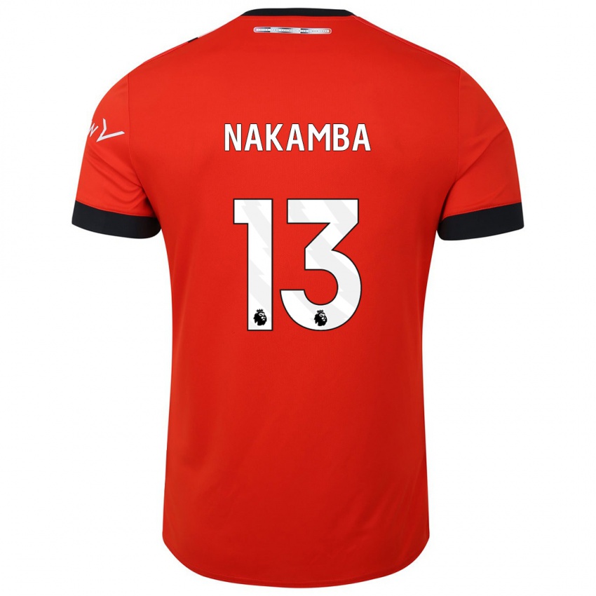 Homme Maillot Marvelous Nakamba #13 Rouge Tenues Domicile 2023/24 T-Shirt Suisse