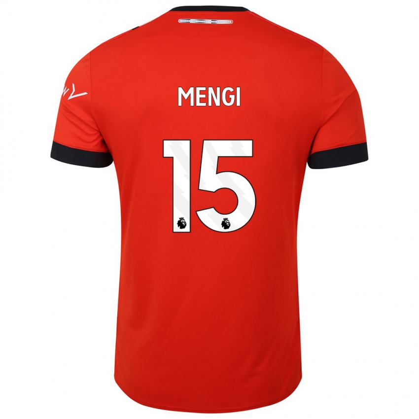 Homme Maillot Teden Mengi #15 Rouge Tenues Domicile 2023/24 T-Shirt Suisse
