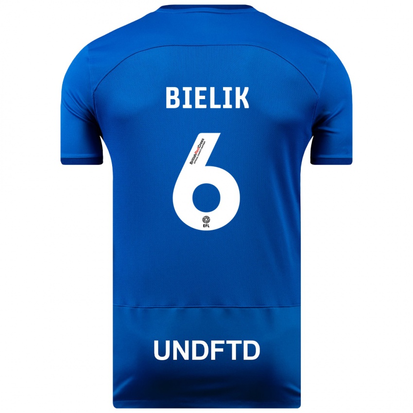 Herren Krystian Bielik #6 Blau Heimtrikot Trikot 2023/24 T-Shirt Schweiz