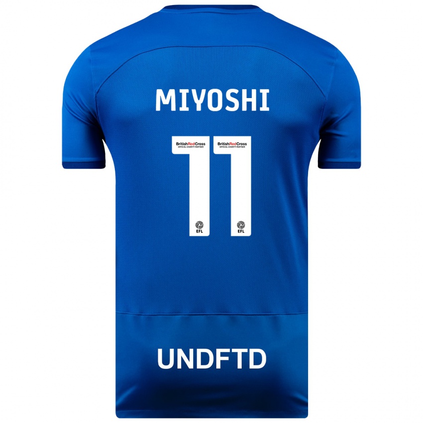 Homme Maillot Koji Miyoshi #11 Bleu Tenues Domicile 2023/24 T-Shirt Suisse
