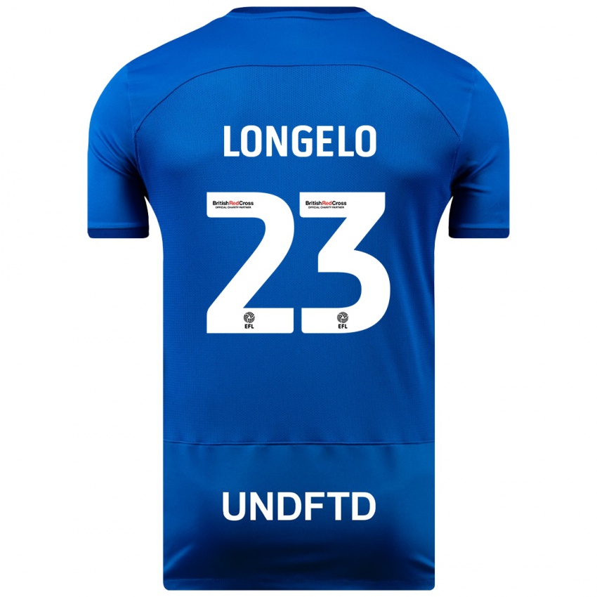 Homme Maillot Emmanuel Longelo #23 Bleu Tenues Domicile 2023/24 T-Shirt Suisse