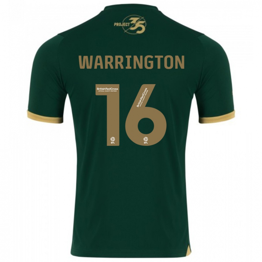 Homme Maillot Lewis Warrington #16 Vert Tenues Domicile 2023/24 T-Shirt Suisse
