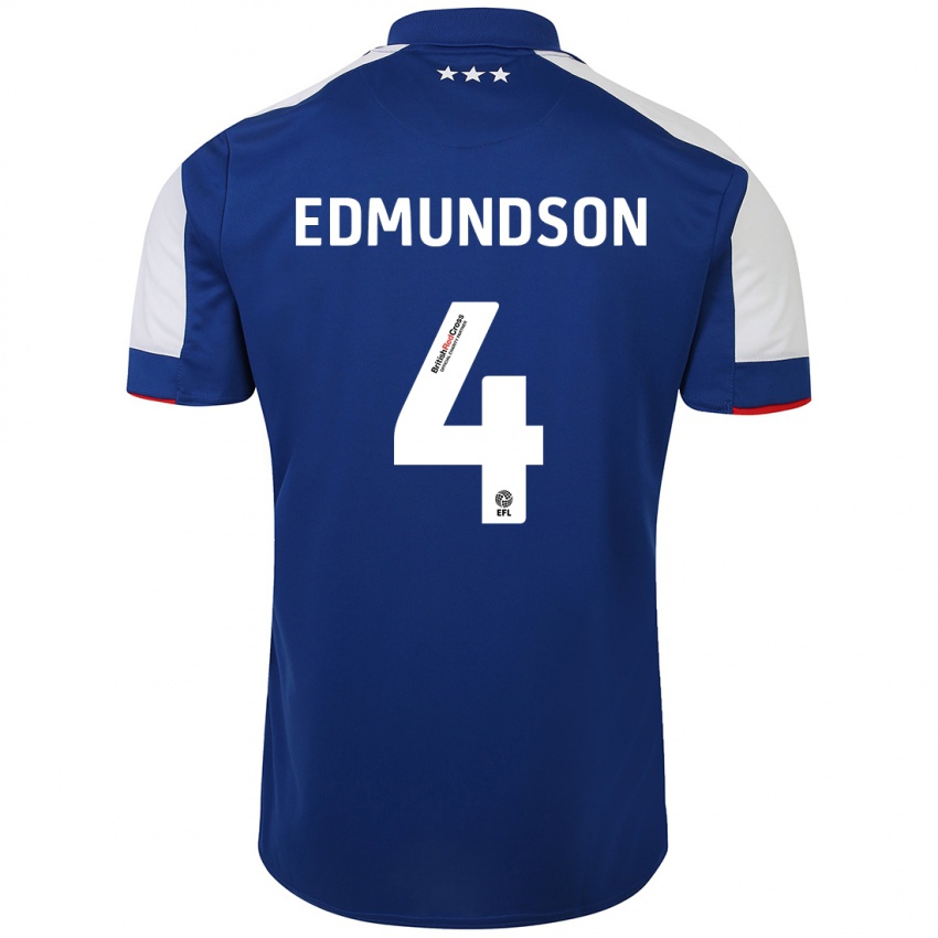 Herren George Edmundson #4 Blau Heimtrikot Trikot 2023/24 T-Shirt Schweiz