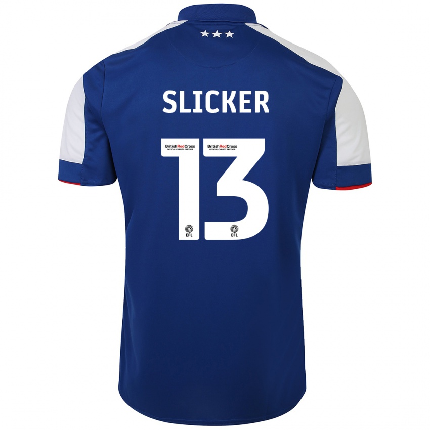 Herren Cieran Slicker #13 Blau Heimtrikot Trikot 2023/24 T-Shirt Schweiz