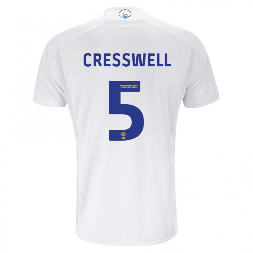 Homme Maillot Charlie Cresswell #5 Blanc Tenues Domicile 2023/24 T-Shirt Suisse