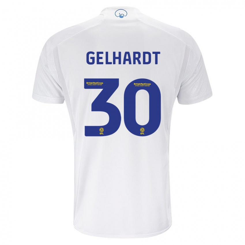 Homme Maillot Joe Gelhardt #30 Blanc Tenues Domicile 2023/24 T-Shirt Suisse