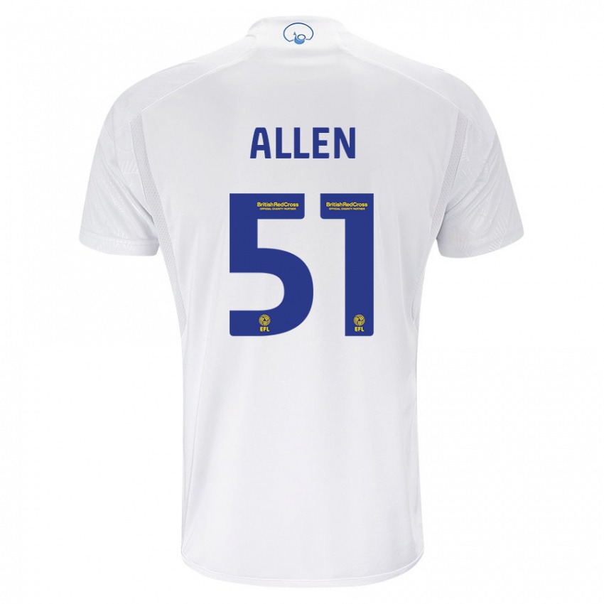 Homme Maillot Charlie Allen #51 Blanc Tenues Domicile 2023/24 T-Shirt Suisse