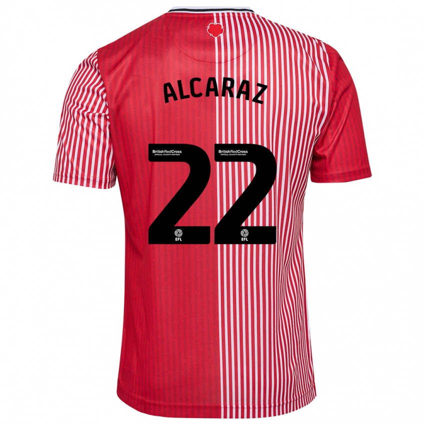 Homme Maillot Carlos Alcaraz #22 Rouge Tenues Domicile 2023/24 T-Shirt Suisse