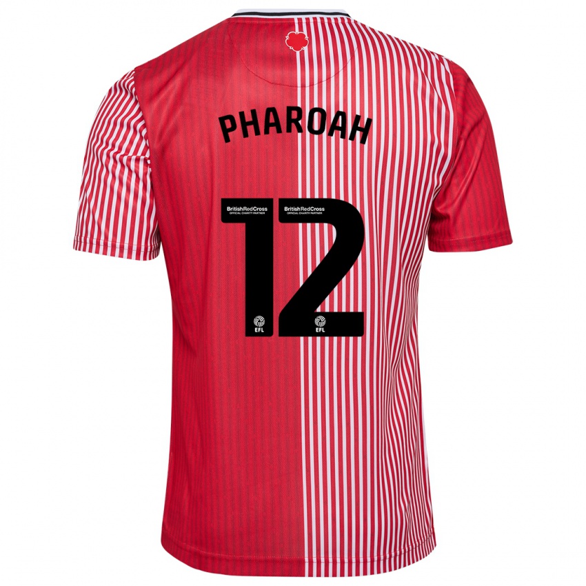 Homme Maillot Sophia Pharoah #12 Rouge Tenues Domicile 2023/24 T-Shirt Suisse