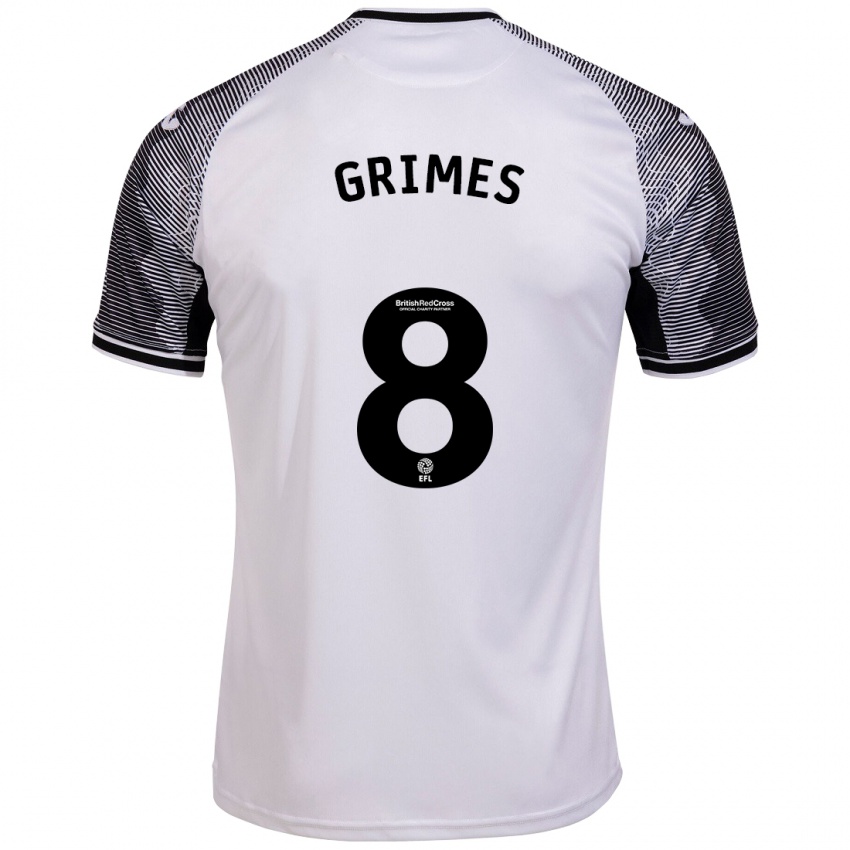 Homme Maillot Matt Grimes #8 Blanc Tenues Domicile 2023/24 T-Shirt Suisse