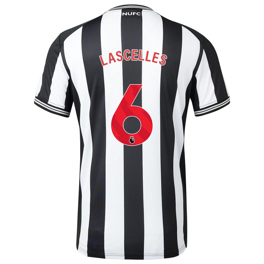 Homme Maillot Jamaal Lascelles #6 Noir Blanc Tenues Domicile 2023/24 T-Shirt Suisse