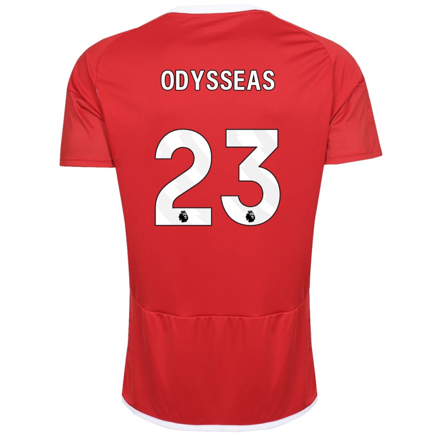 Homme Maillot Odysseas Vlachodimos #23 Rouge Tenues Domicile 2023/24 T-Shirt Suisse