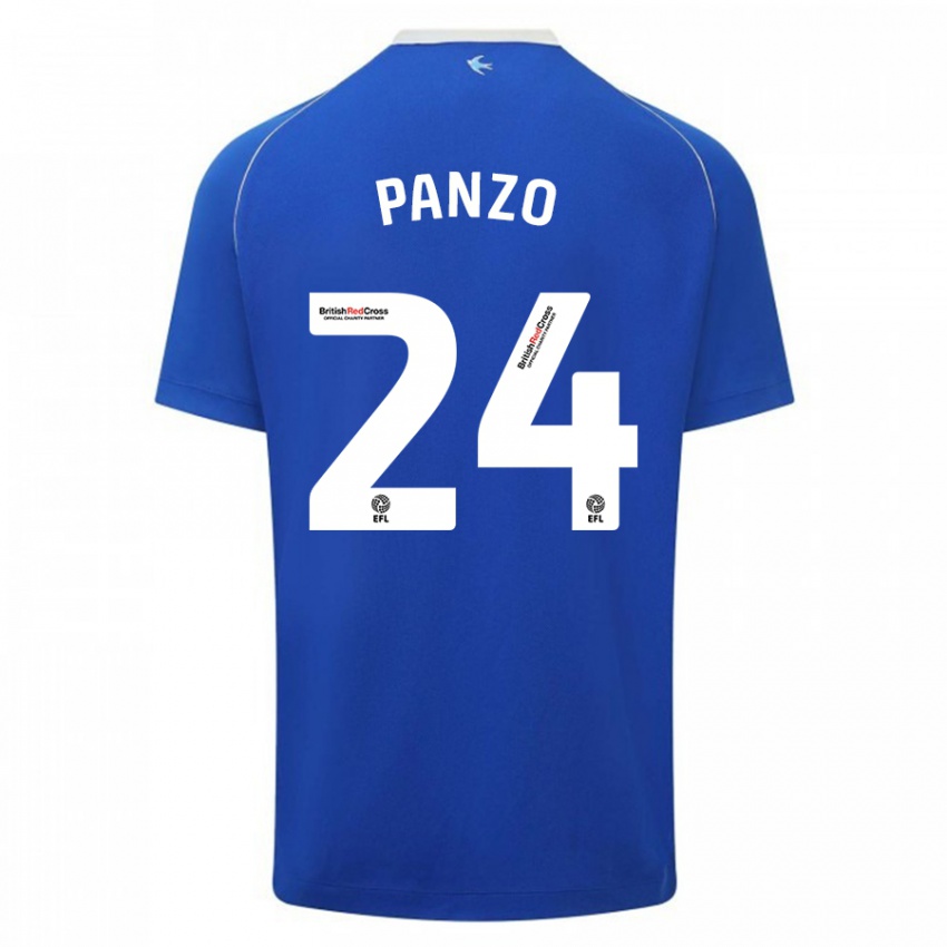 Homme Maillot Jonathan Panzo #24 Bleu Tenues Domicile 2023/24 T-Shirt Suisse