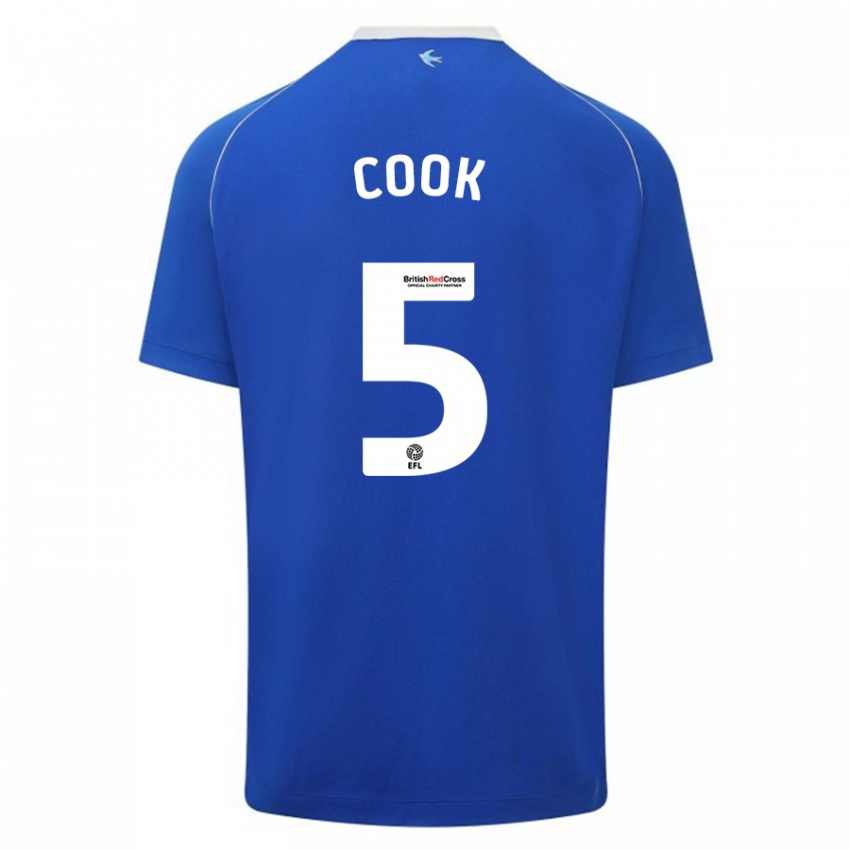 Homme Maillot Freddie Cook #5 Bleu Tenues Domicile 2023/24 T-Shirt Suisse