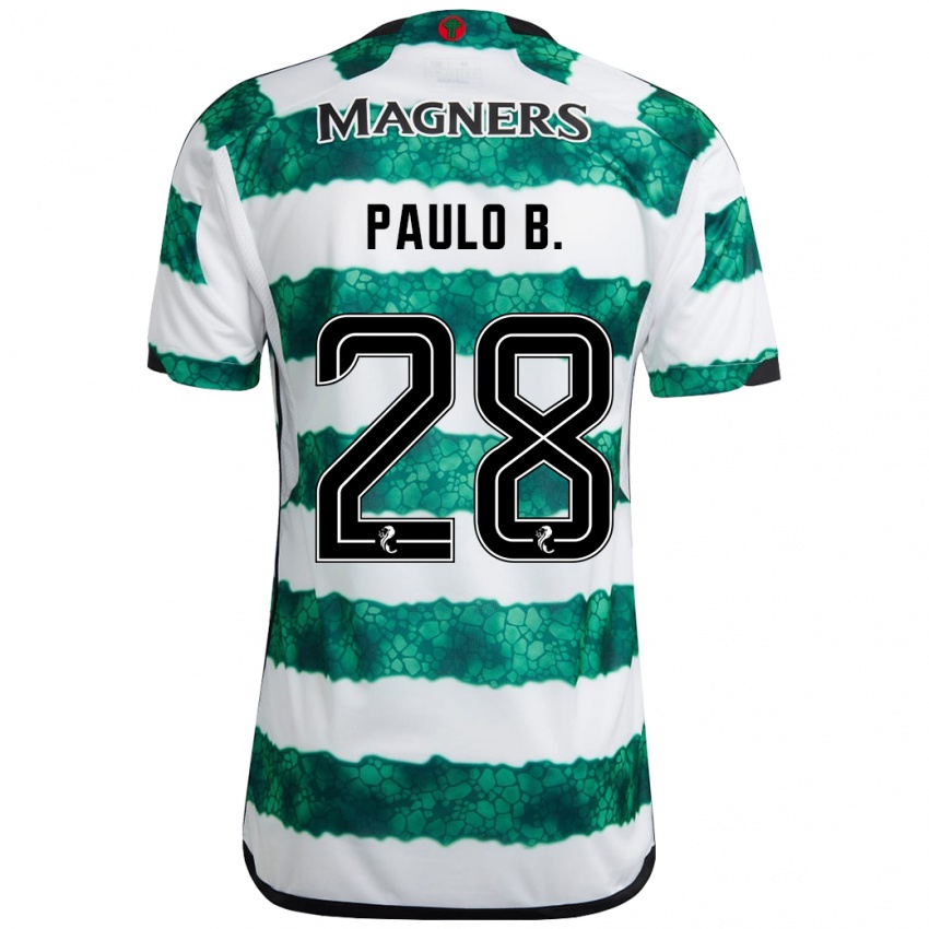Homme Maillot Paulo Bernardo #28 Vert Tenues Domicile 2023/24 T-Shirt Suisse