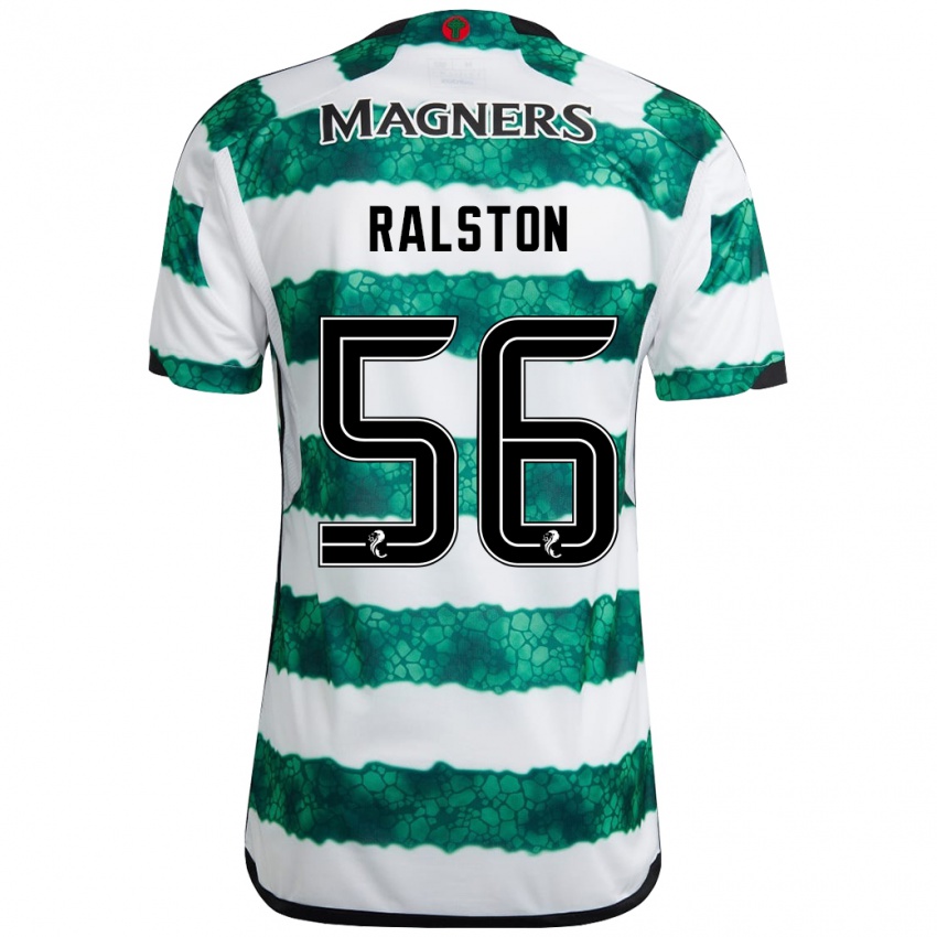 Homme Maillot Anthony Ralston #56 Vert Tenues Domicile 2023/24 T-Shirt Suisse