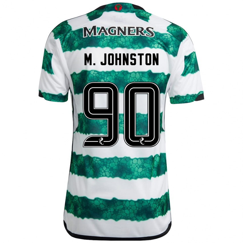 Homme Maillot Mikey Johnston #90 Vert Tenues Domicile 2023/24 T-Shirt Suisse