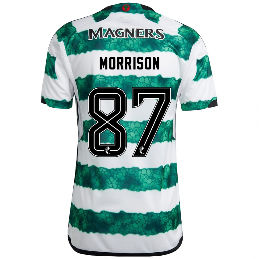 Homme Maillot Joe Morrison #87 Vert Tenues Domicile 2023/24 T-Shirt Suisse