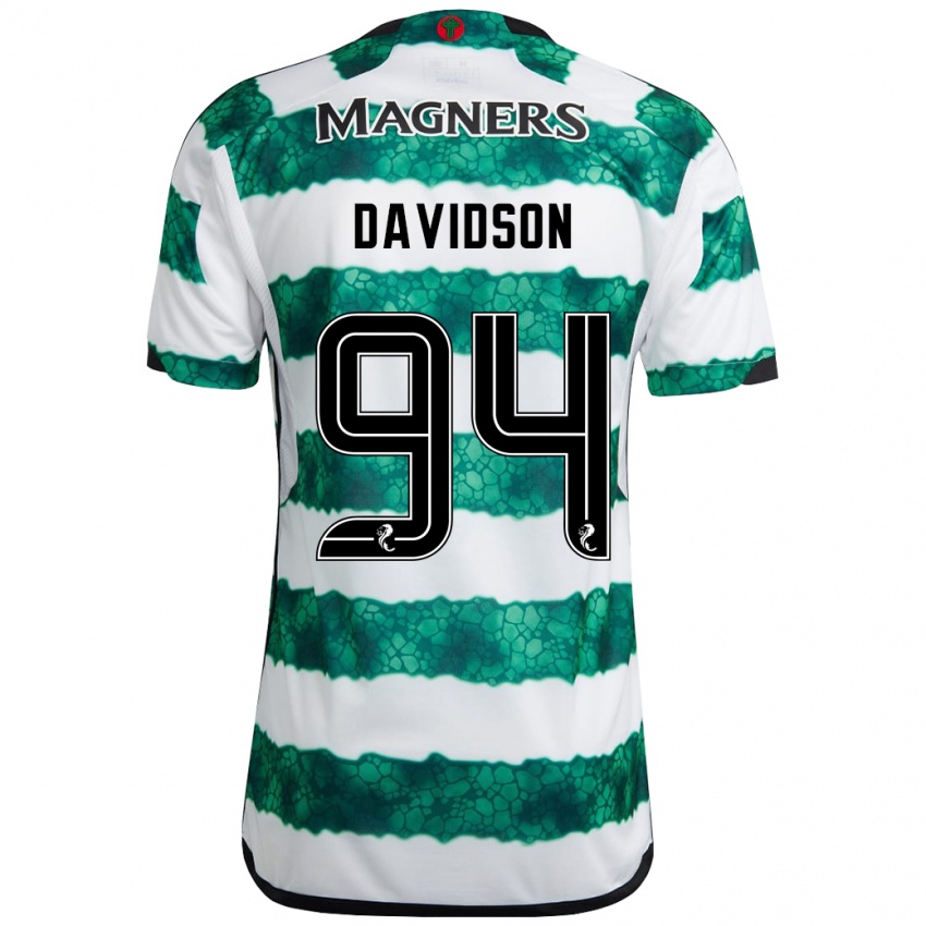 Homme Maillot Alasdair Davidson #94 Vert Tenues Domicile 2023/24 T-Shirt Suisse