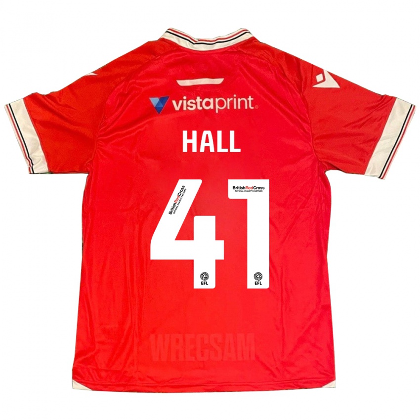 Herren Liam Hall #41 Rot Heimtrikot Trikot 2023/24 T-Shirt Schweiz