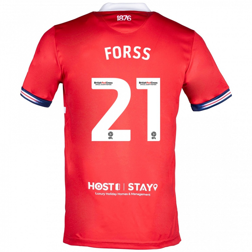 Homme Maillot Marcus Forss #21 Rouge Tenues Domicile 2023/24 T-Shirt Suisse