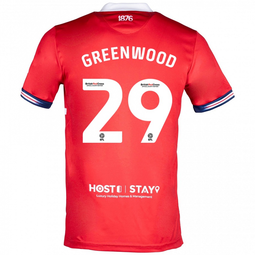 Homme Maillot Sam Greenwood #29 Rouge Tenues Domicile 2023/24 T-Shirt Suisse