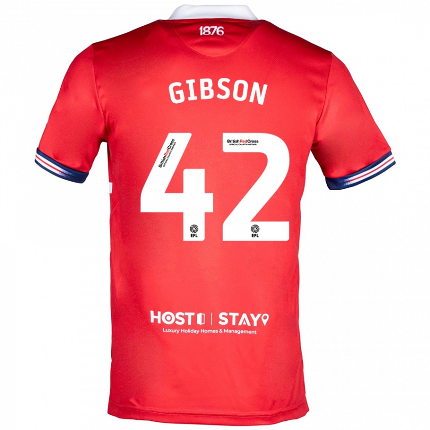 Homme Maillot Joseph Gibson #42 Rouge Tenues Domicile 2023/24 T-Shirt Suisse