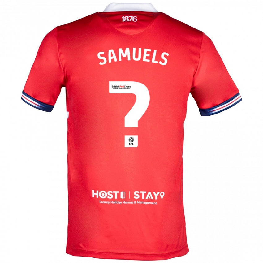 Homme Maillot Oliver Samuels #0 Rouge Tenues Domicile 2023/24 T-Shirt Suisse