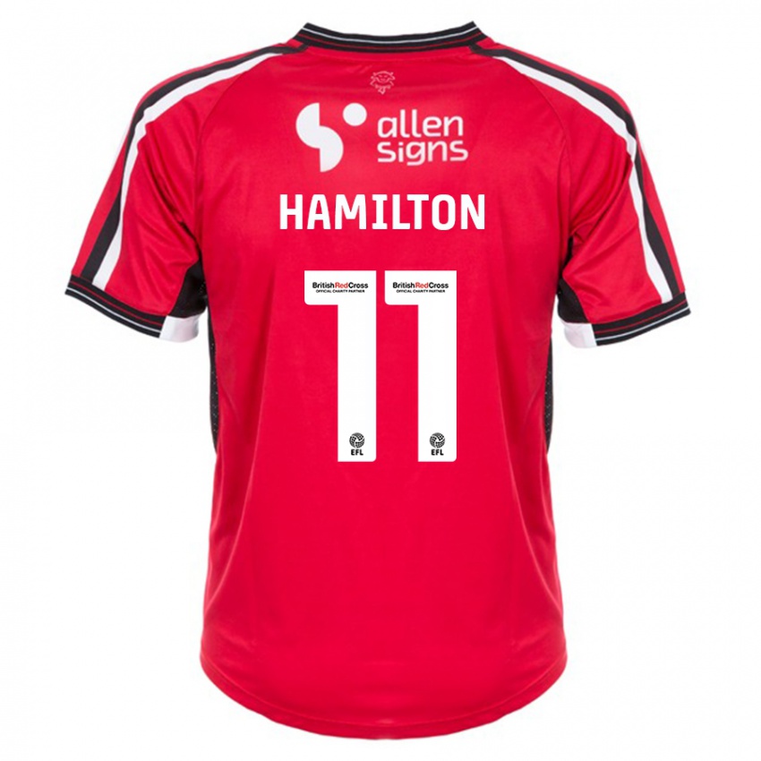 Herren Ethan Hamilton #11 Rot Heimtrikot Trikot 2023/24 T-Shirt Schweiz